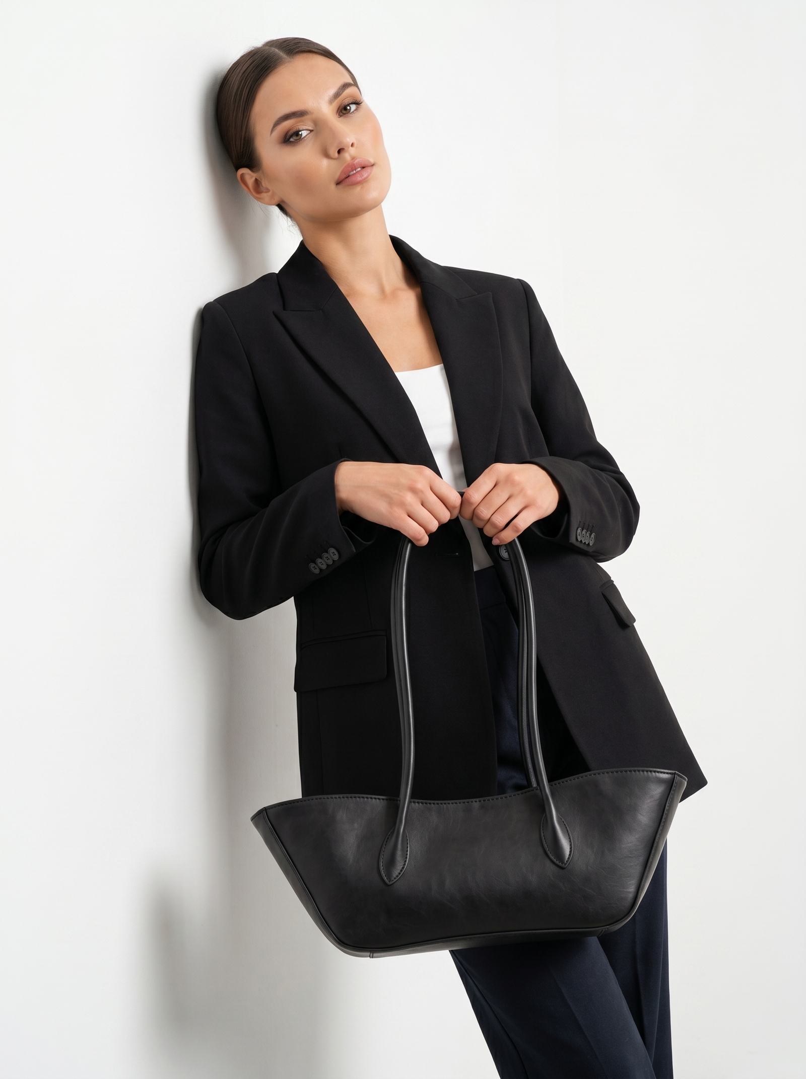 Black Boat Shoulder Bag - Midnight Black - image 7