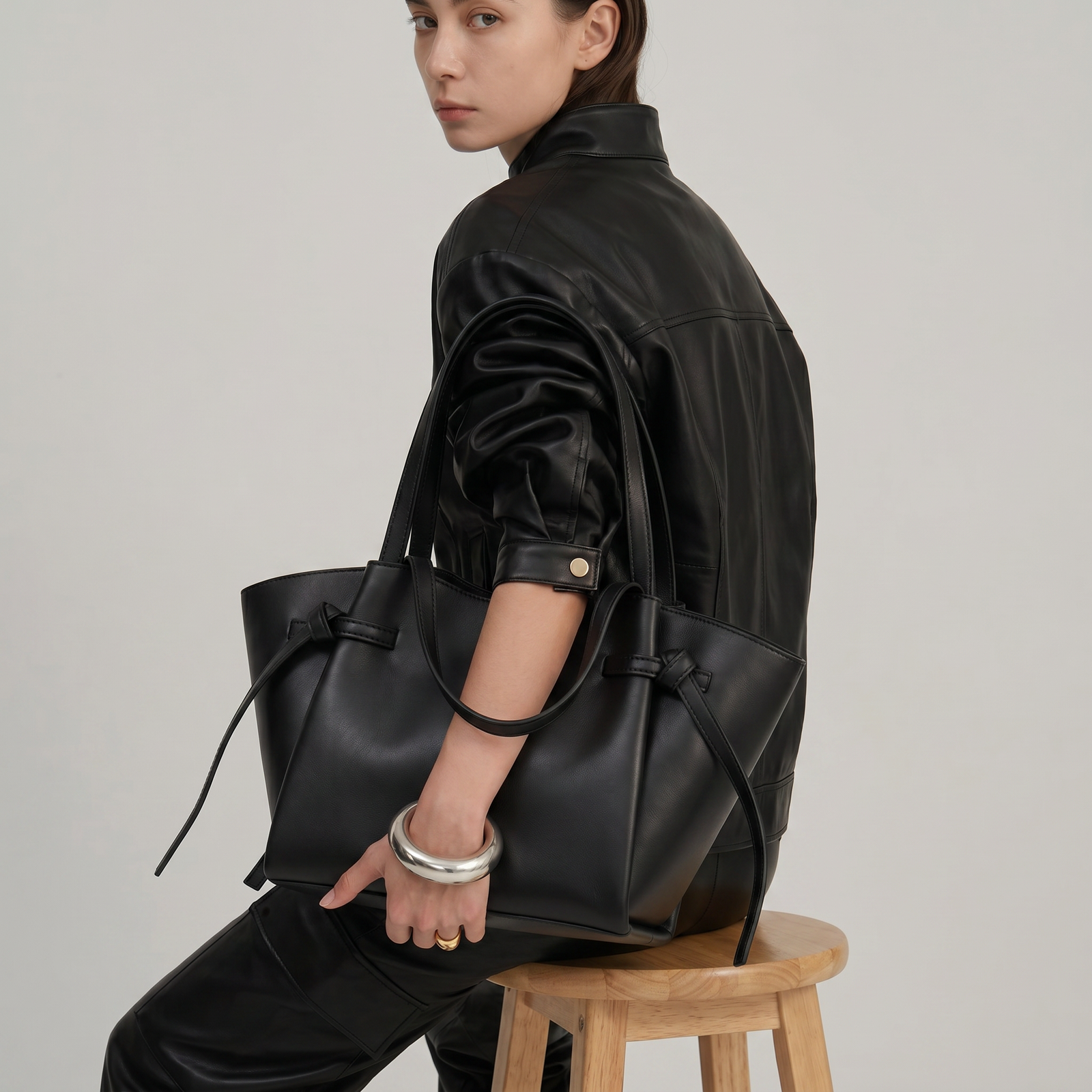 Black Freeform Tote Bag - Midnight Black - image 4