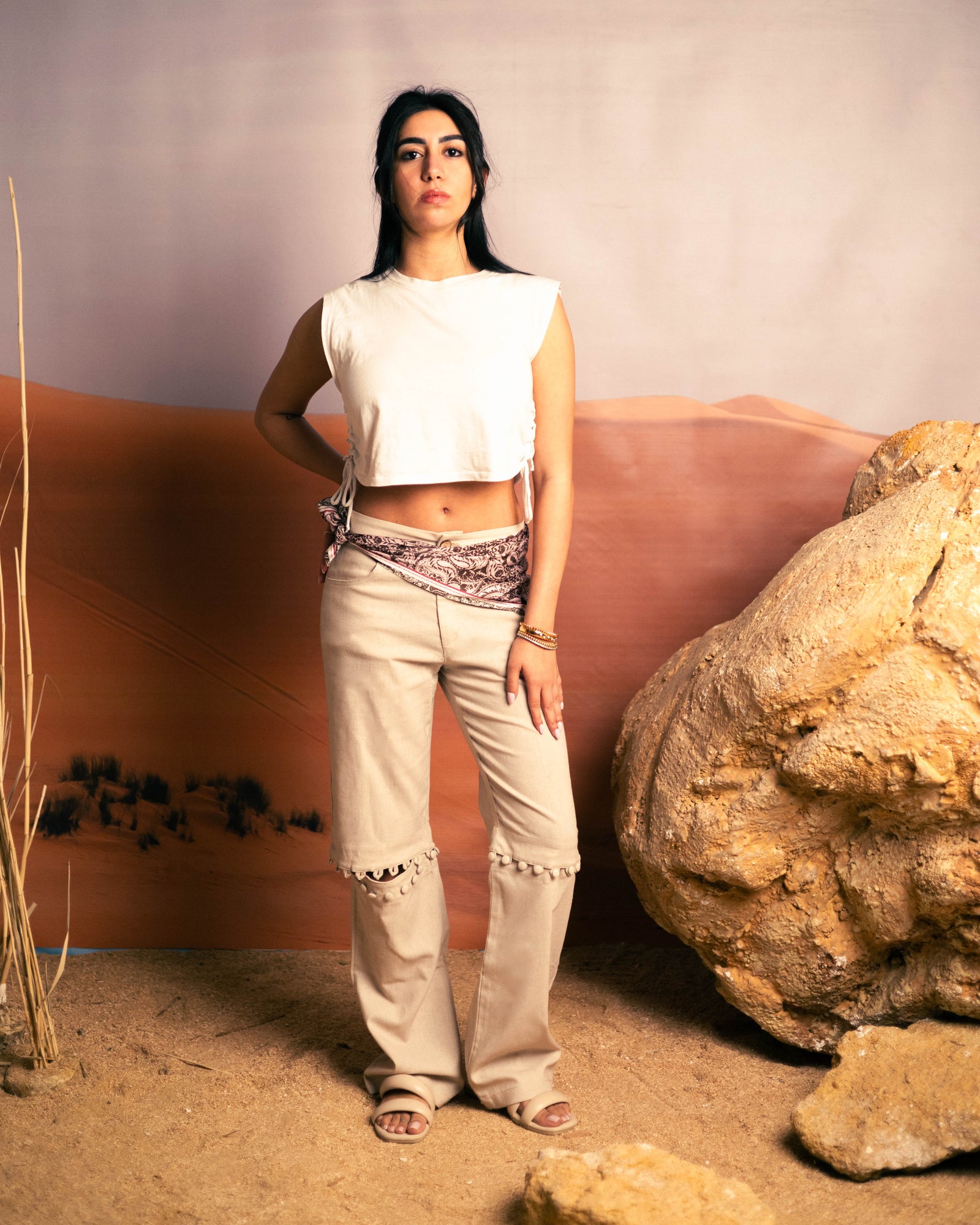 Top Up Pants - Beige - image 5