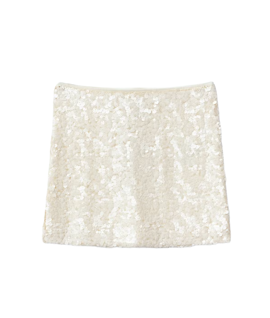 Sequin mini skirt - White - image 1