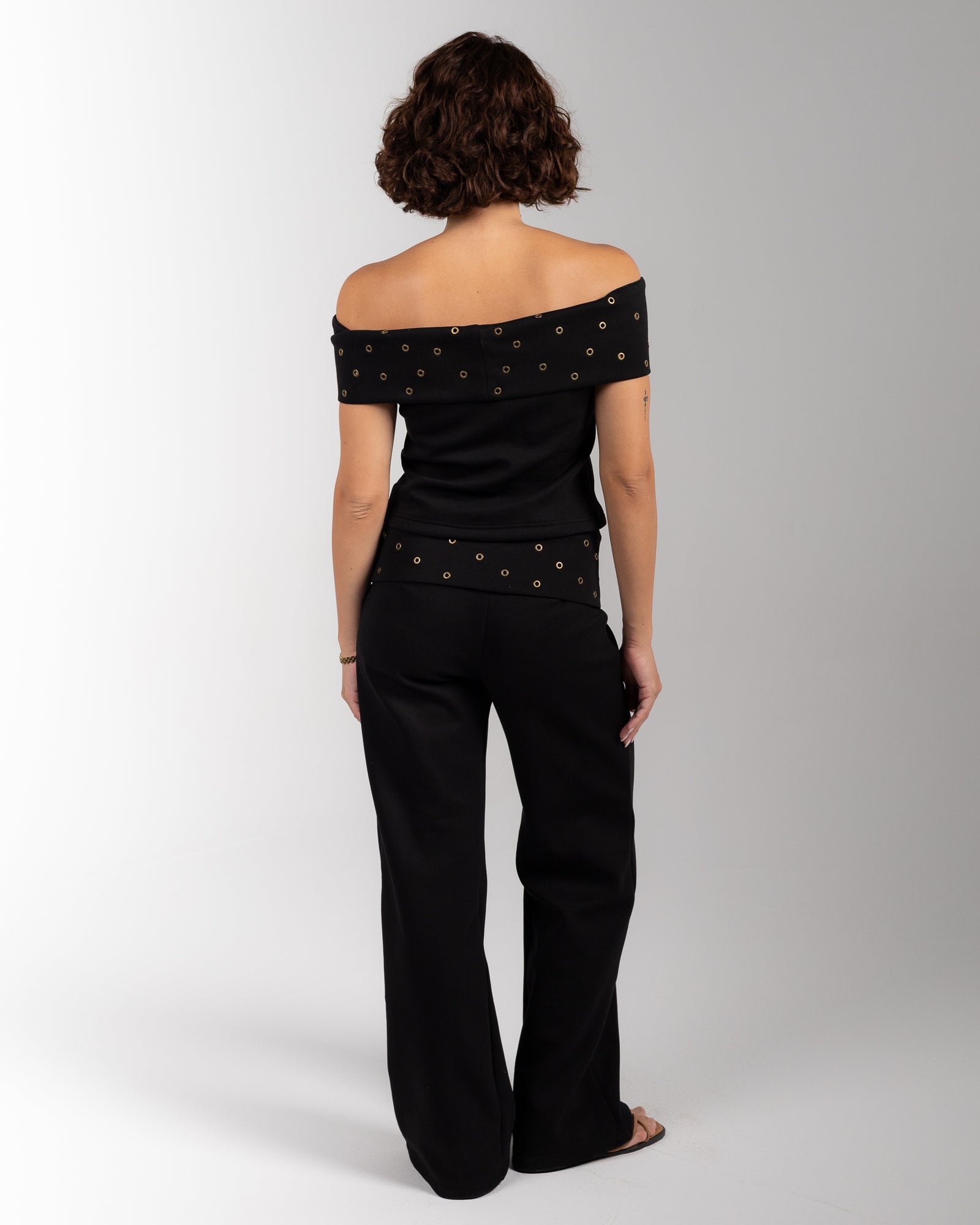 The Foldover Studded Pants - Black - image 4