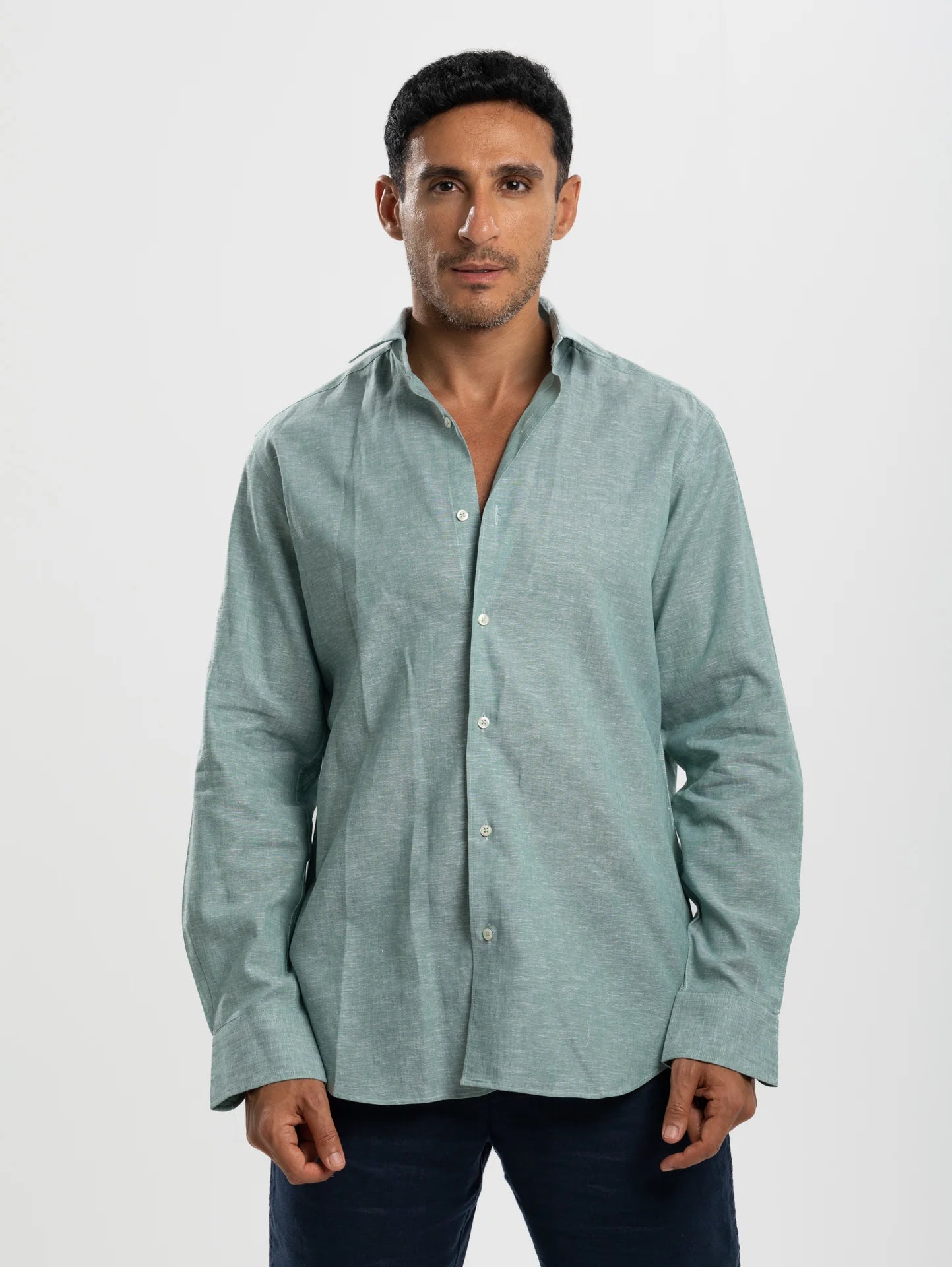 Green Linen Shirt - Green - image 1