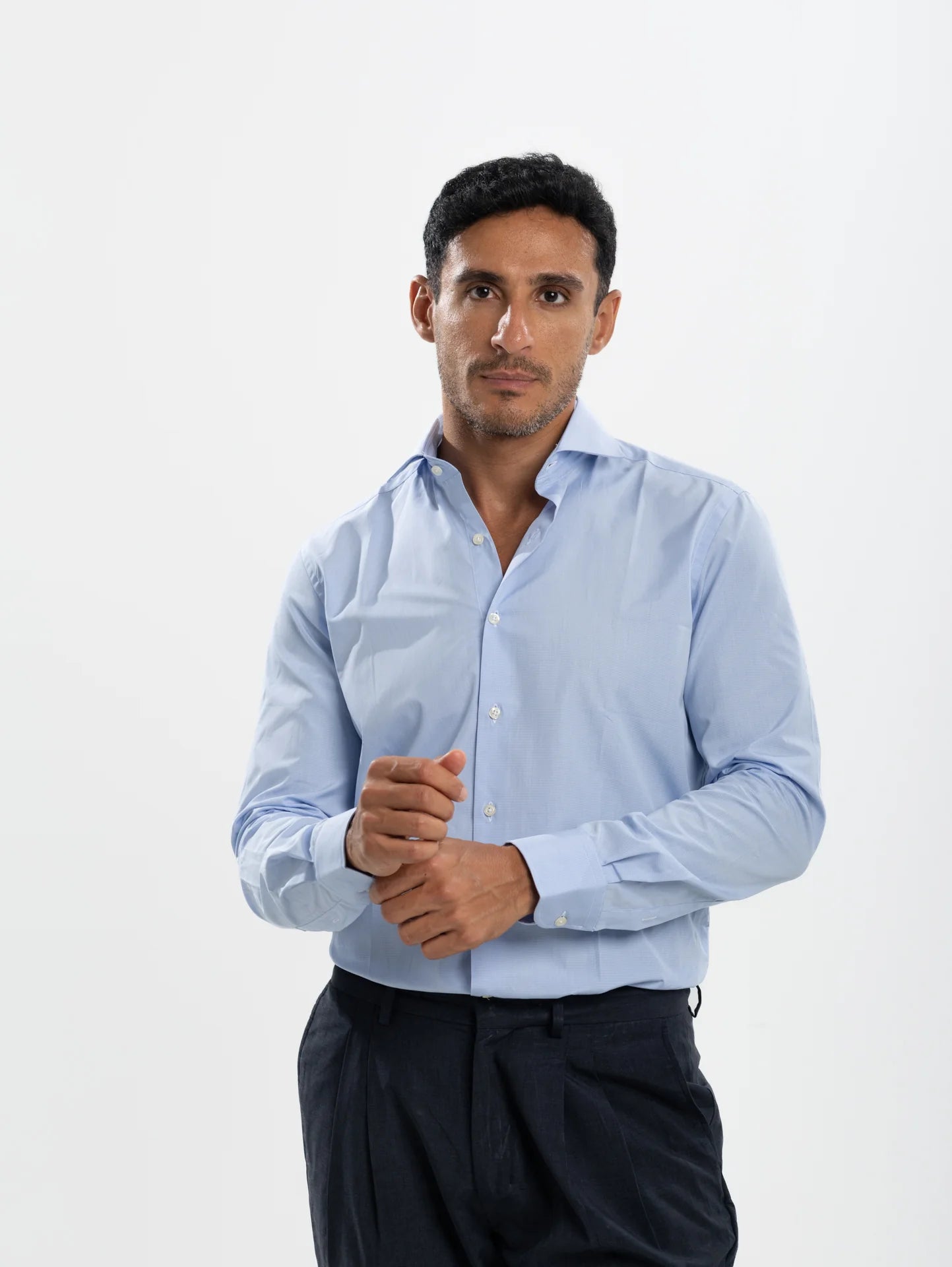 Houndstooth Shirt - Light Blue - image 1
